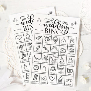 Wedding Bingo - Black and White