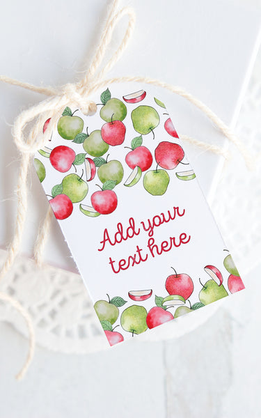 Green and Red Apple Gift Tag