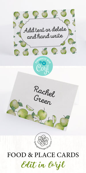 Green Apple Place Cards Duo