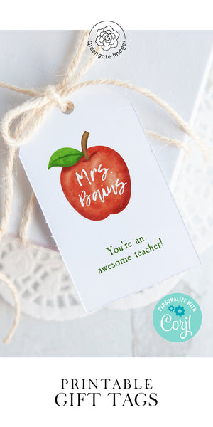 Apple / Teacher Gift Tag