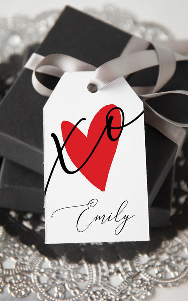 XO Heart Valentine's Gift Tags