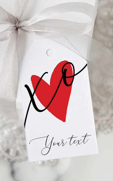 XO Heart Valentine's Gift Tags
