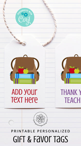School Backpack Gift Tag