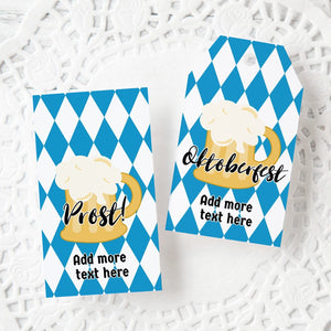 Oktoberfest Gift Tag - Beer and Bavarian Print