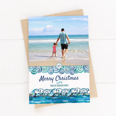Beach Christmas Photo Card