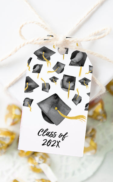Black Graduation Cap Gift Tags