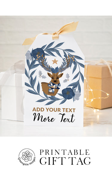 Jumbo Gift Tag - Winter Deer