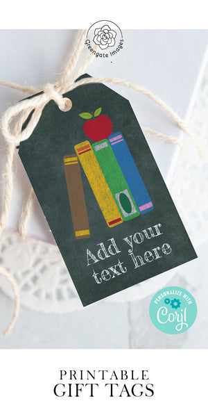 School/Teacher Gift Tag - Chalkboard Books