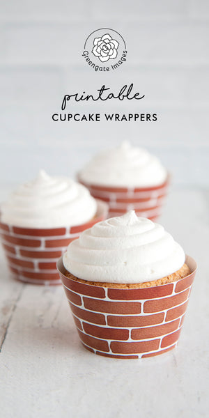 Brick Cupcake Wrappers - Greengate Images