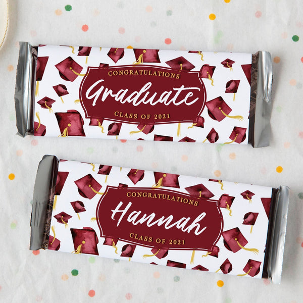 Burgundy Graduation Candy Bar Wrappers