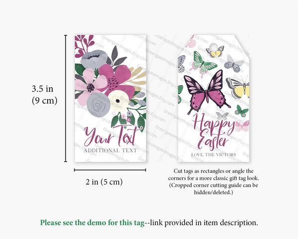 Butterfly and Flowers Gift Tags