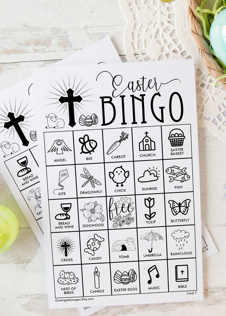 easter-bingo-christian-black-and-white-greengate-images for Free Printable Religious Easter Bingo Cards Easter Bingo - Christian, Black and White – Greengate Images for Free Printable Religious Easter Bingo Cards