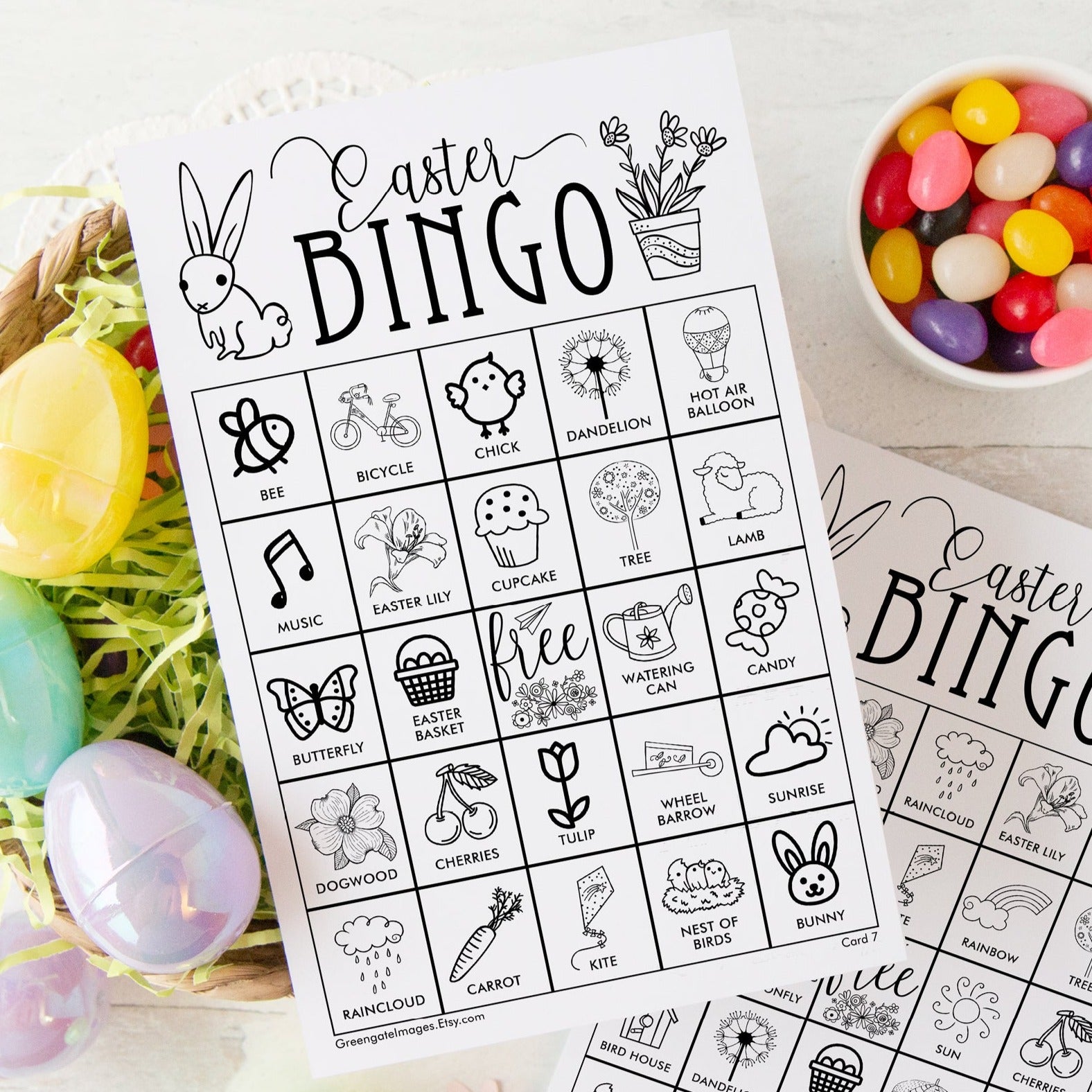 Easter Bingo - Black and White
