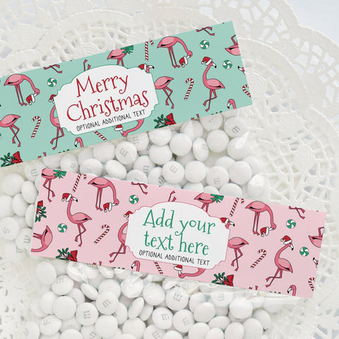 Christmas Bag Topper Duo - Pink and Mint Flamingos - Greengate Images