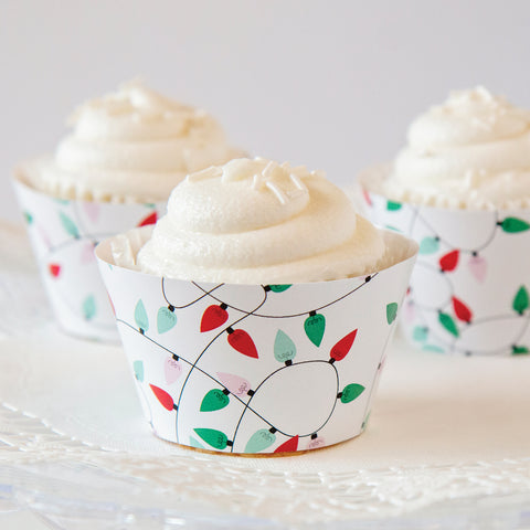 Christmas Lights Cupcake Wrappers - Greengate Images