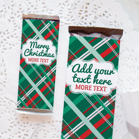 Christmas Candy Bar Wrapper Duo - Green Plaid