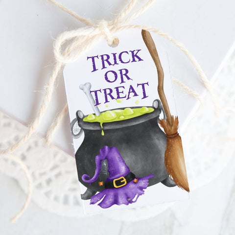 Witch Cauldron Halloween Gift Tag