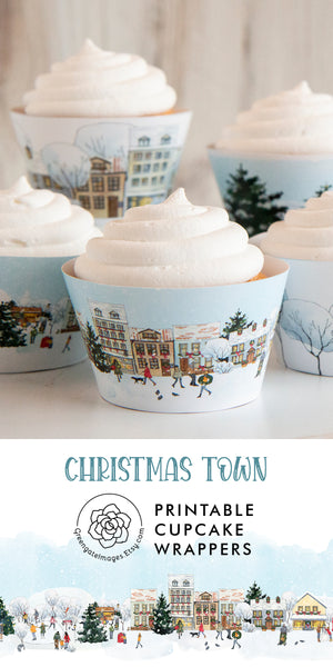 Christmas Town Cupcake Wrappers