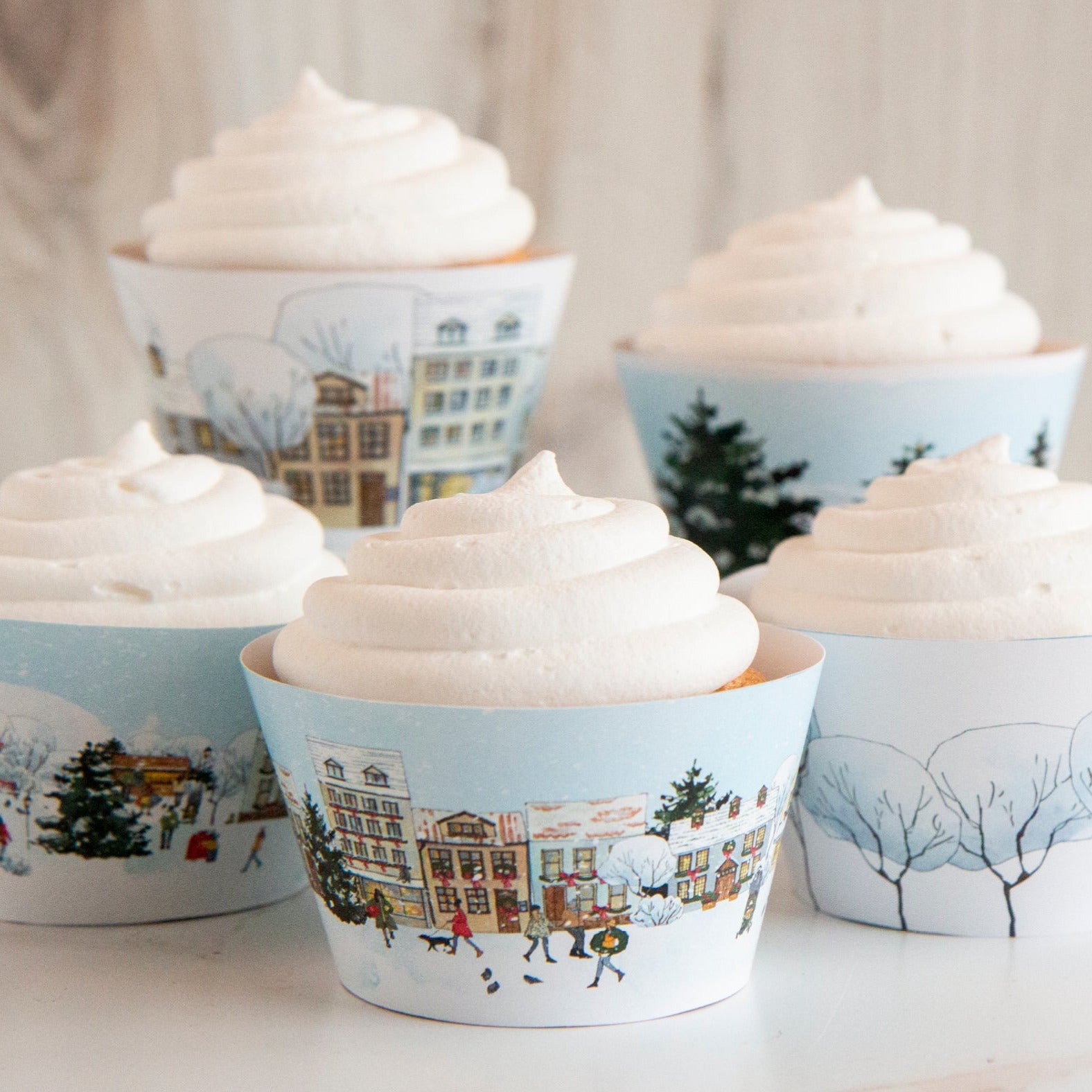 Christmas Town Cupcake Wrappers