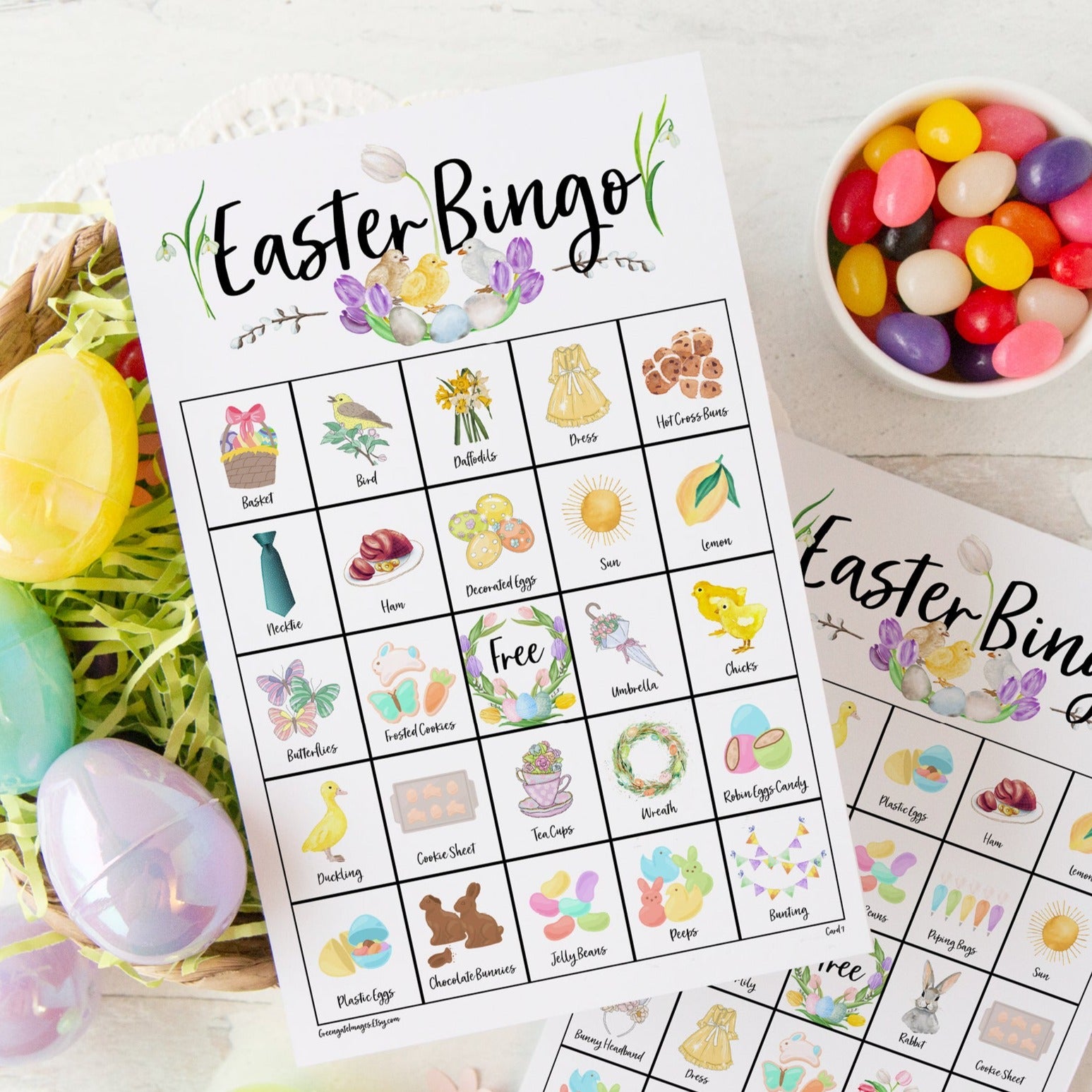 Easter Bingo - Color I – Greengate Images for Free Printable Easter Bingo Cards For Adults