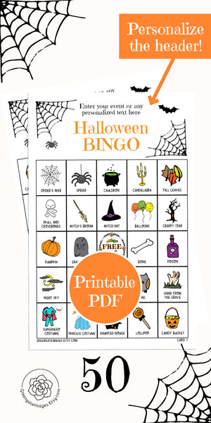 Personalized Halloween Bingo - Color Doodles