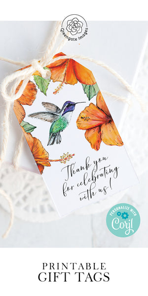 Hummingbird and Hibiscus Gift Tag