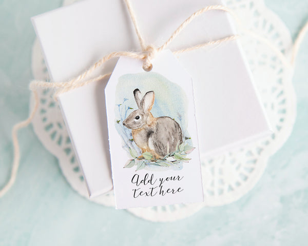 Bunny Gift Tag - Light Brown Cottontail Rabbit