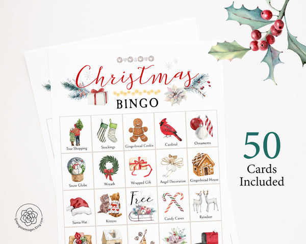 Christmas Bingo - Cozy and Rustic