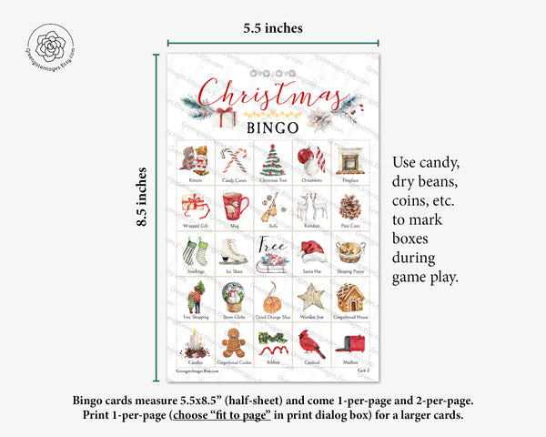 Christmas Bingo - Cozy and Rustic