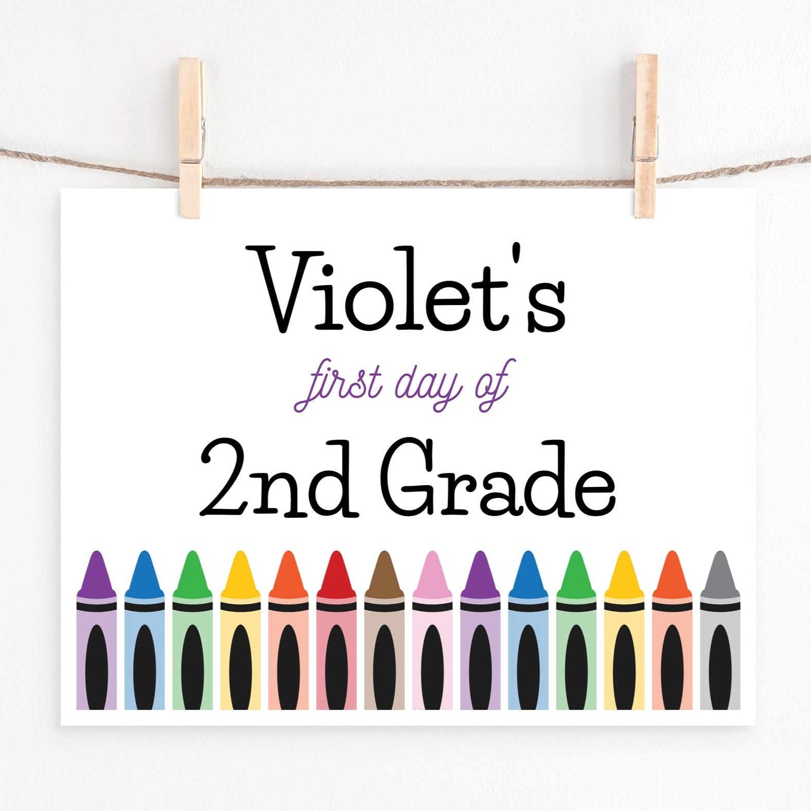 Crayons School Sign Template
