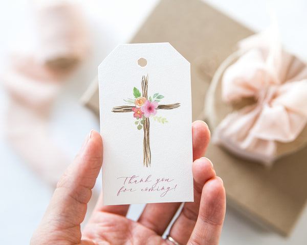 Floral Cross Gift Tags