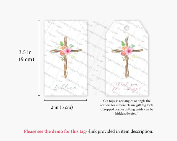 Floral Cross Gift Tags