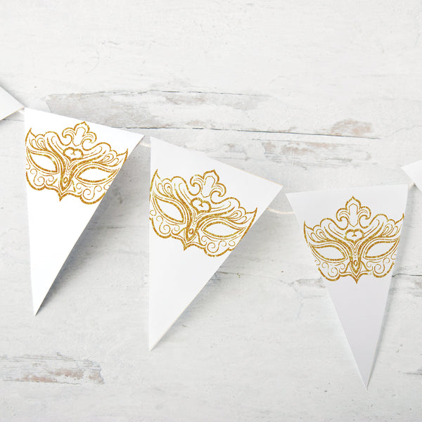 Masquerade Bunting - Gold and White