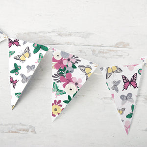 Spring Butterfly Bunting - Violet and Green - Greengate Images