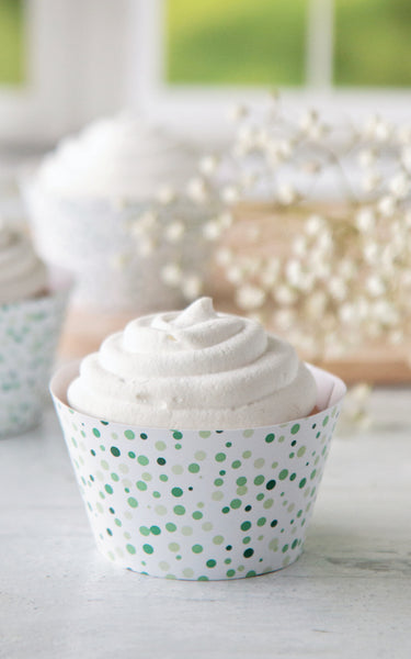 Green Confetti Spots Cupcake Wrapper