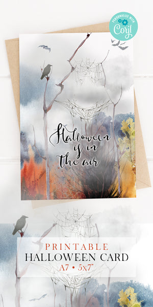 Eerie Fall Scene A7 Halloween Card