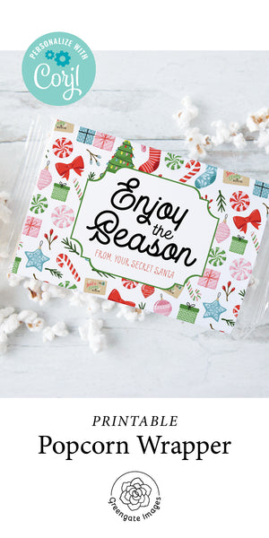 Christmas Popcorn Wrapper - General Mix Print