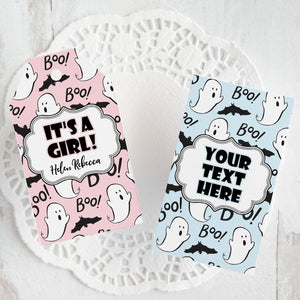 Pink and Blue Ghosts Halloween Gift Tags