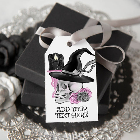 Skull Witch Halloween Gift Tag