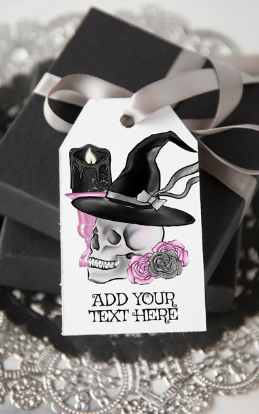 Skull Witch Halloween Gift Tag