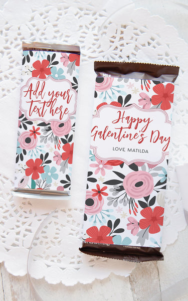 Valentine Floral Candy Bar Wrappers