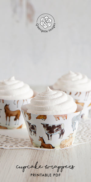Farm Animals Cupcake Wrappers
