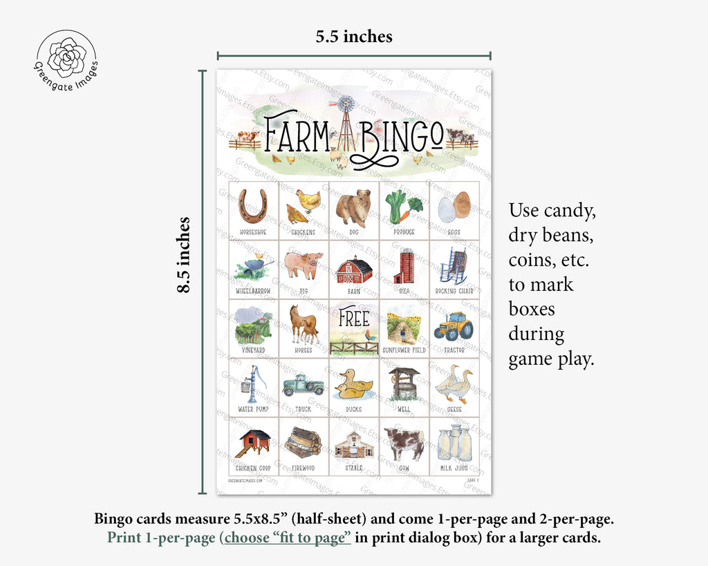 farm-bingo-greengate-images for Free Printable Farm Bingo Cards Farm Bingo – Greengate Images for Free Printable Farm Bingo Cards