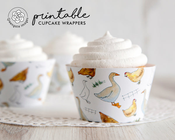Farm Bird Cupcake Wrappers