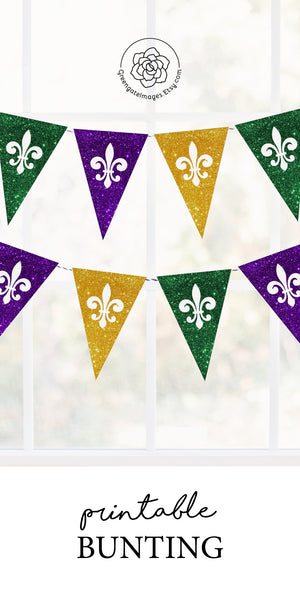 Mardi Gras Banner - Fleur-de-lis - Greengate Images