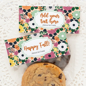 Fall Floral Cookie Pouch Topper