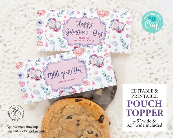 Cookie Pouch Topper - Floral Books