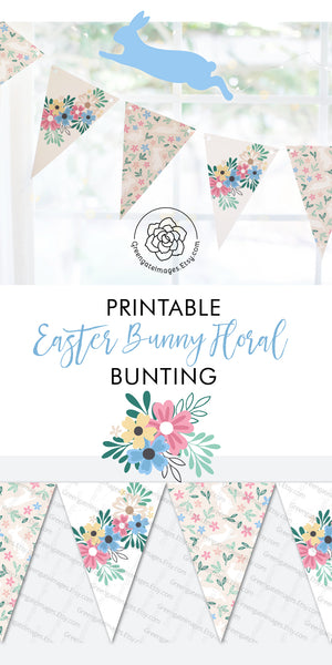 Easter Bunting - Bunnies and Flowers