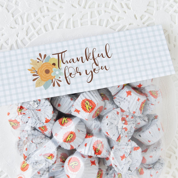 Flowers and Plaid Fall/Thanksgiving Bag Toppers