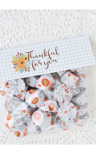 Flowers and Plaid Fall/Thanksgiving Bag Toppers